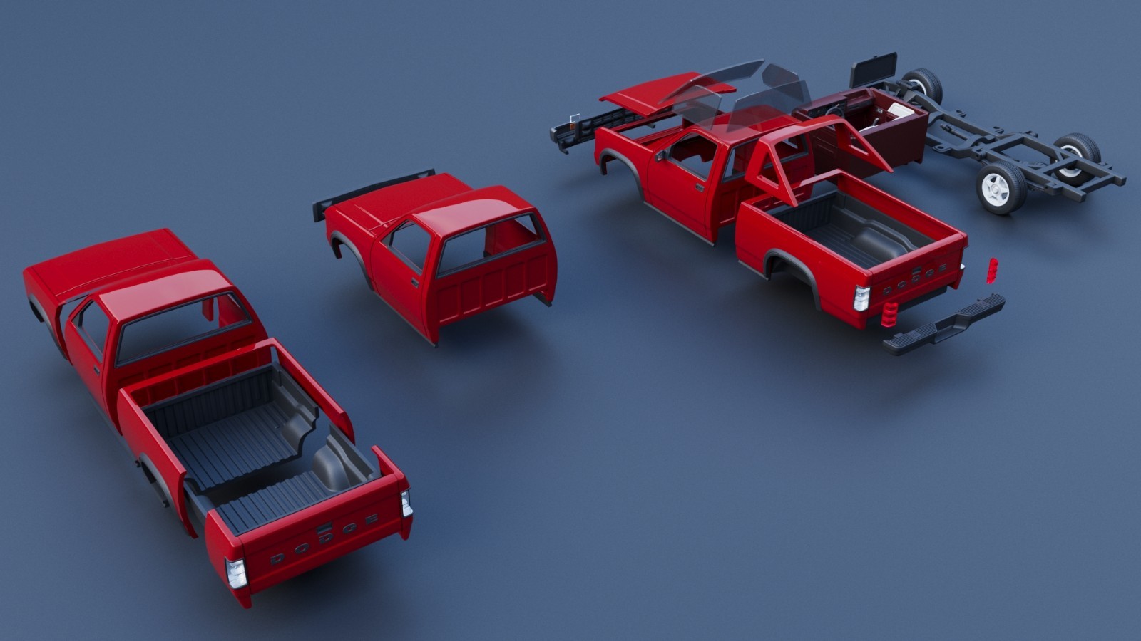 3d printed Dodge Dakota Shelby 1989 model car collectible replica