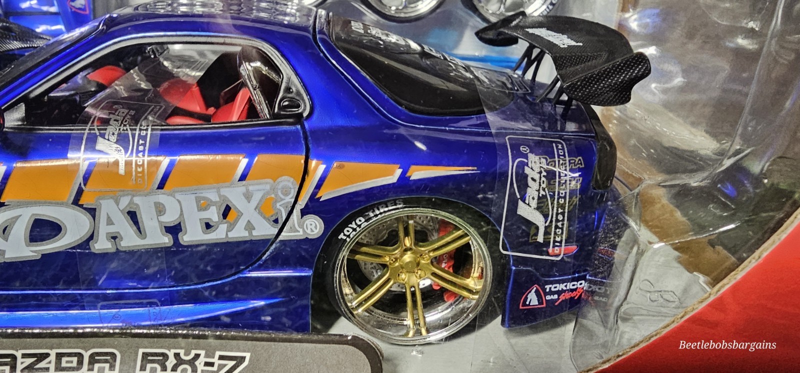 Vntg 2003 Jada Import Racer Mazda RX-7 Apex 1:24 Diecast Blue Rare Car NISB