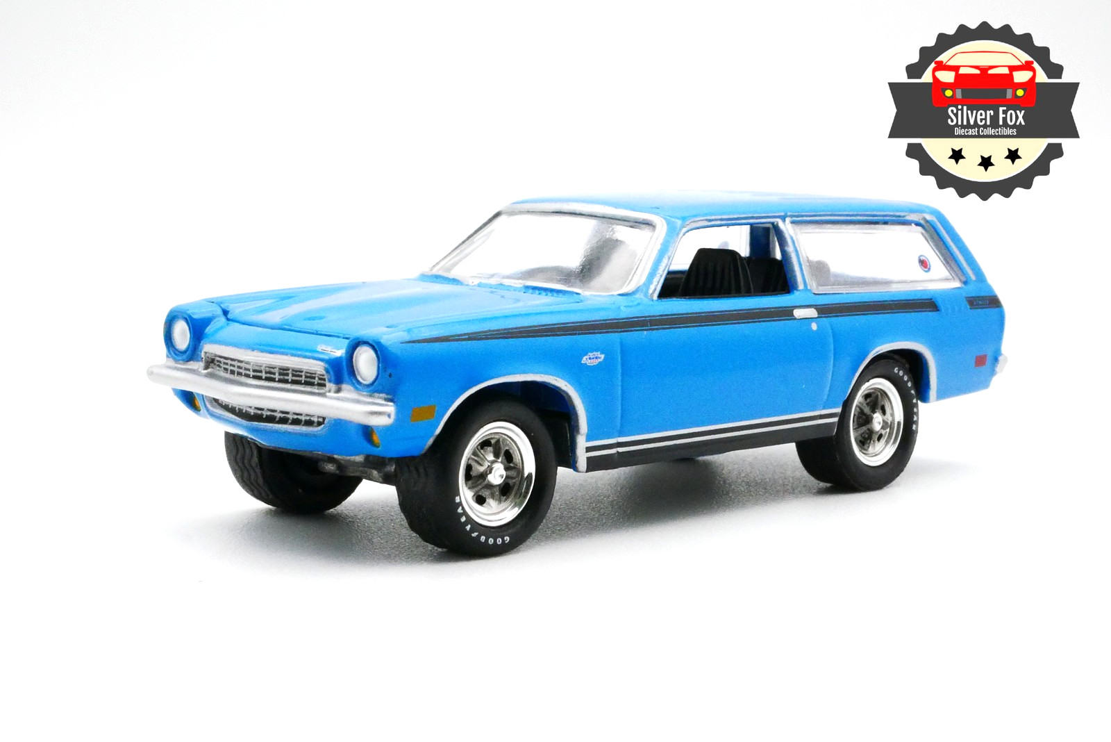 1972 CHEVROLET VEGA STATION WAGON BLUE 1/64 SCALE DIECAST COLLECTOR MODEL CAR