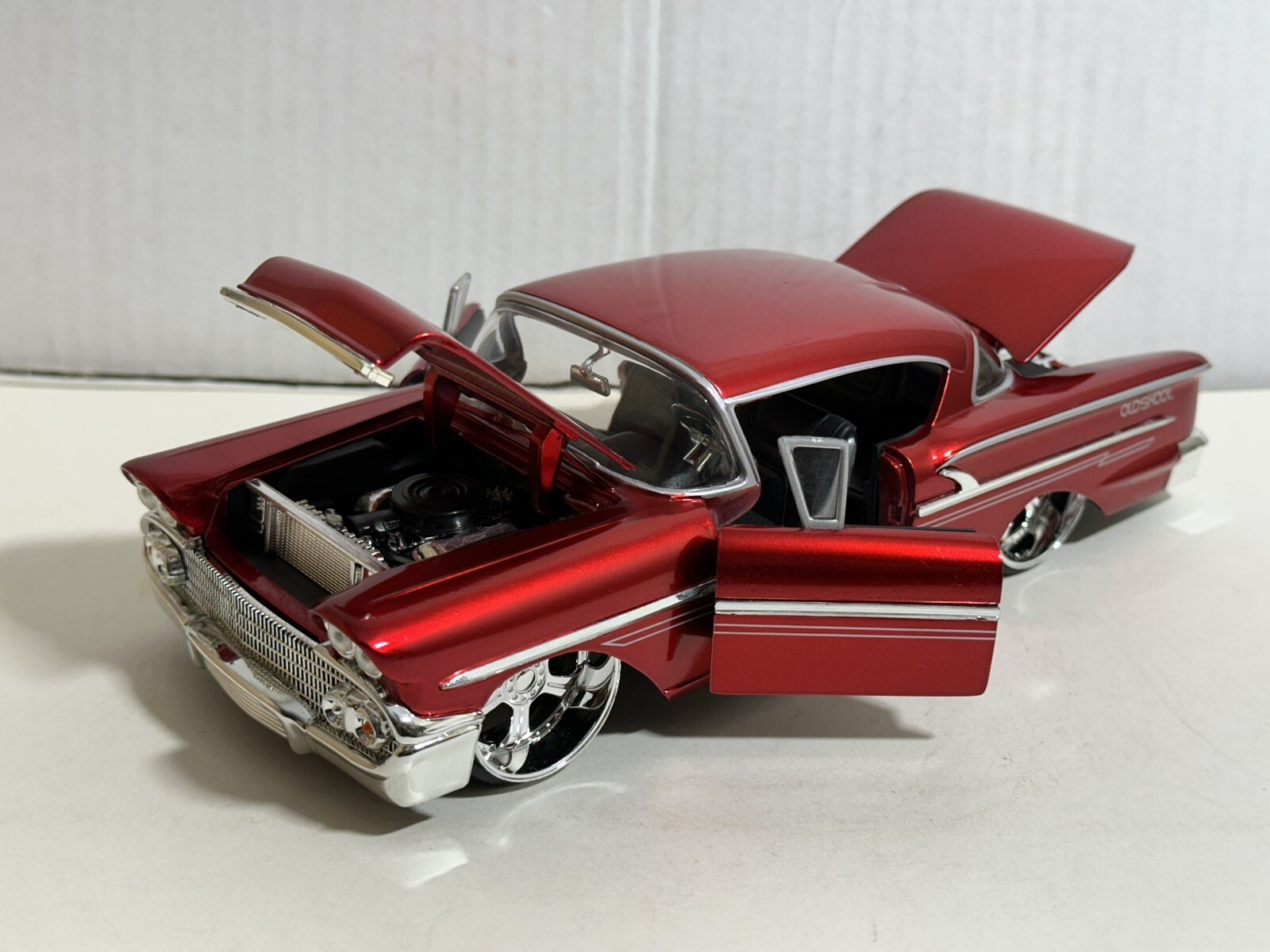 JADA DUB 1958 CHEVY IMPALA CANDY RED 1:24 DIECAST MODEL CAR NEW NO BOX