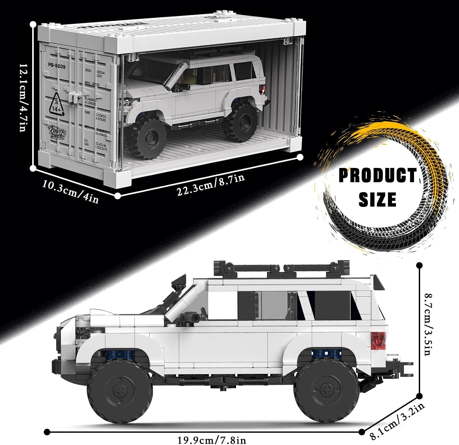 4Runner SUV SR5PRO Car Building with Container Display Box(540PCS) Adult Collect