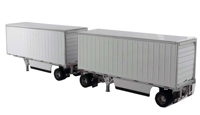 Diecast Masters 91036 Wabash National 28′ Pup Trailers White 1/50 Scale Model