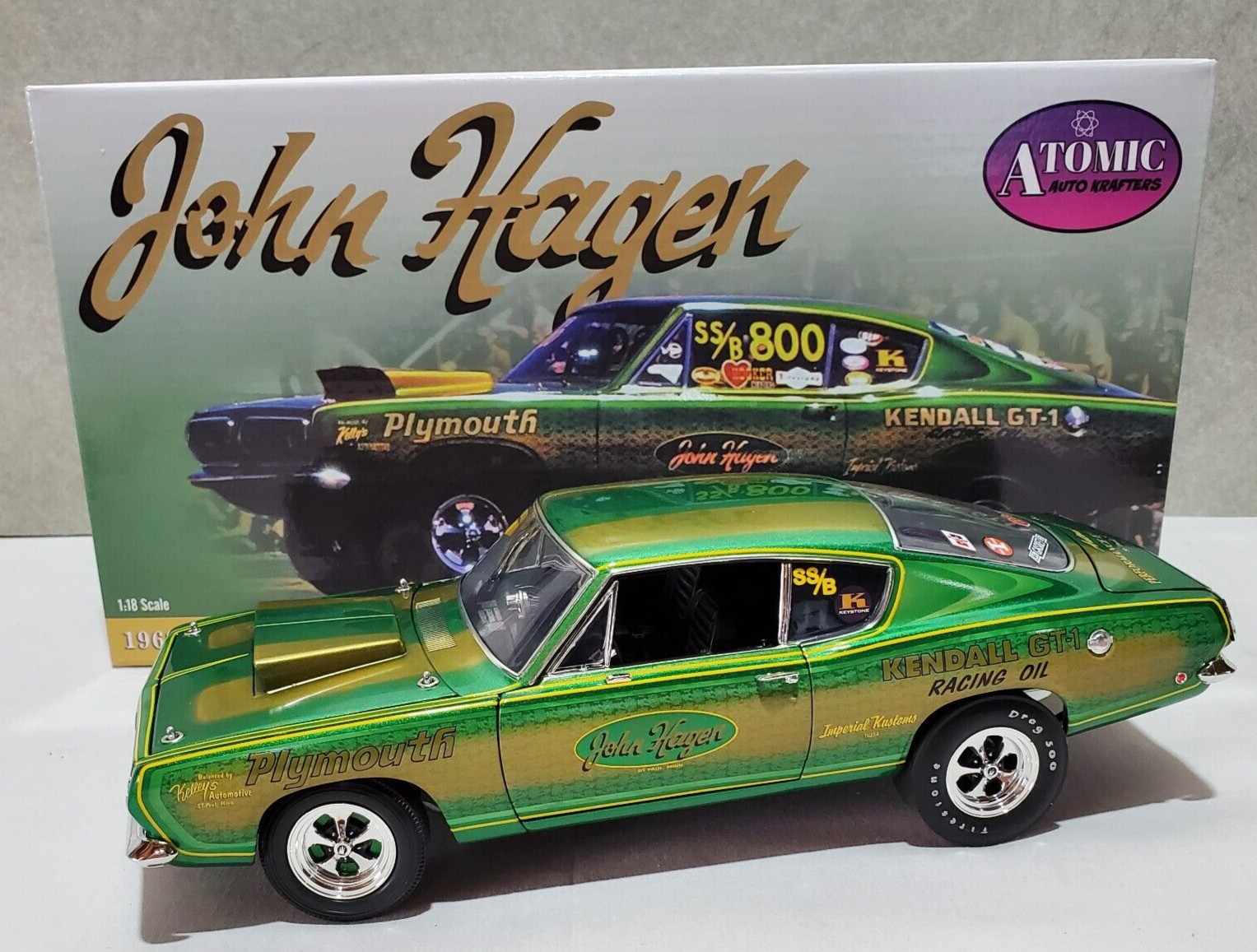 1:18 1968 JOHN HAGEN SUPER STOCK CUDA 426 HEMI 1 of 300 #A1806133AA In-Stock