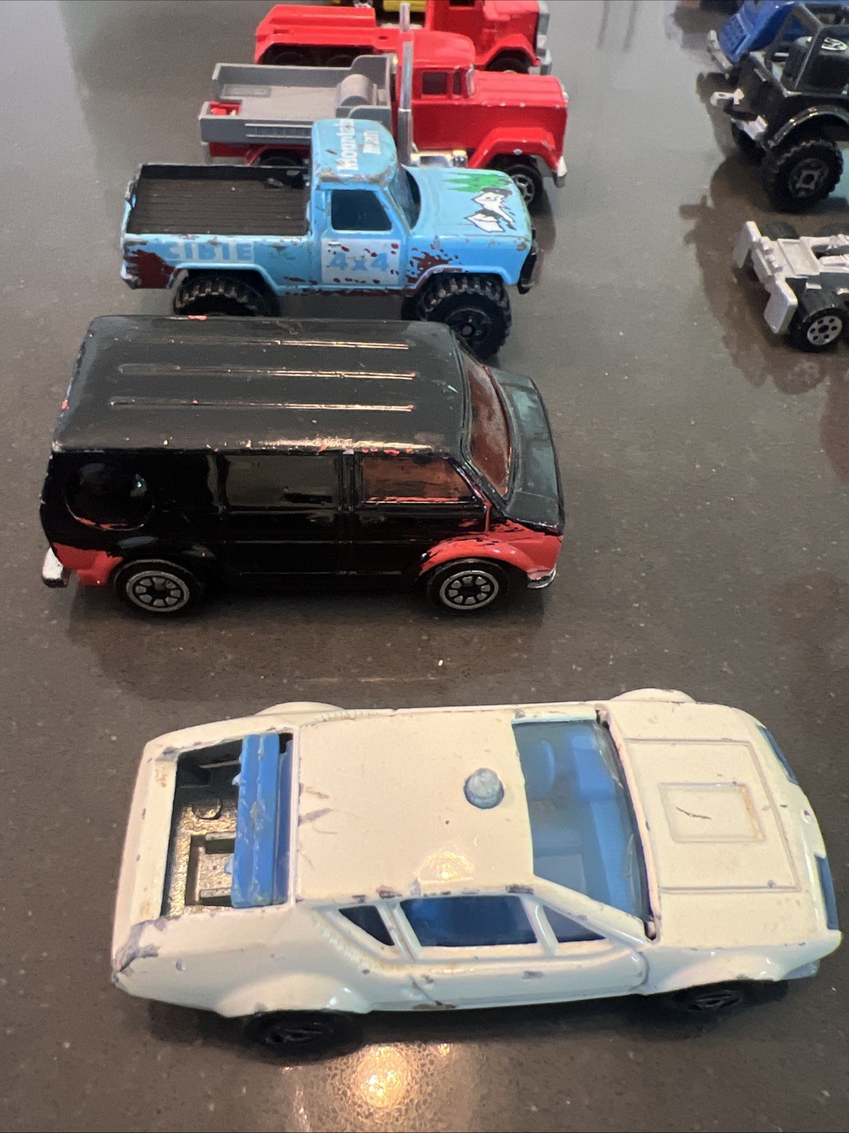 Lot Of 33 Diecast & Plastic Vintage Cars Trucks Mixed Brands See Description