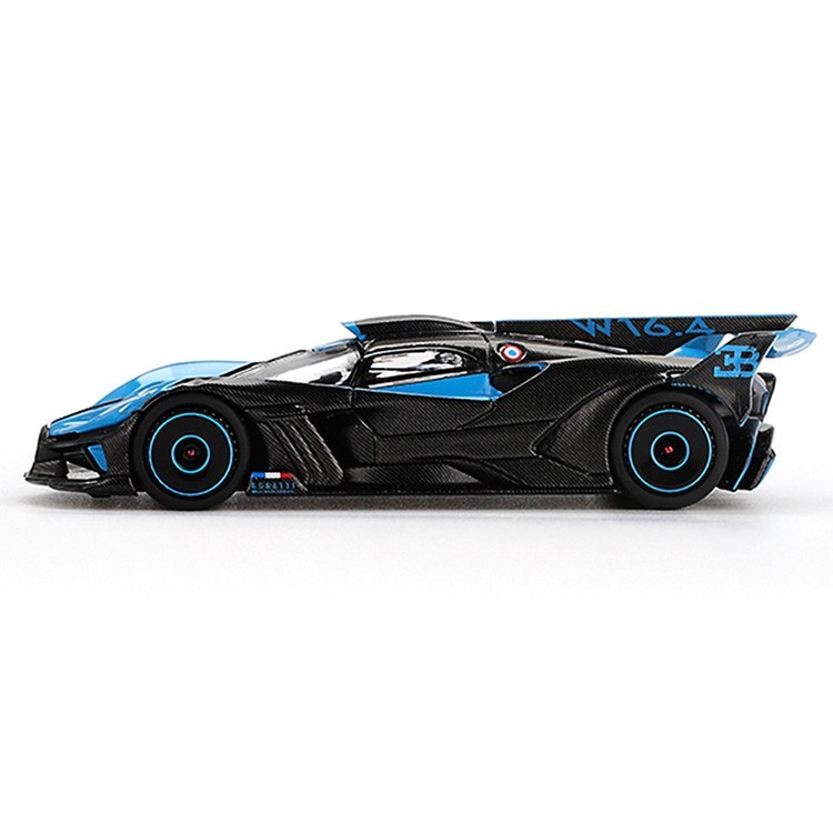 Mini GT 1:64 Diecast Model Car Bugatti Bolide Presentation Black Blue MGT01063