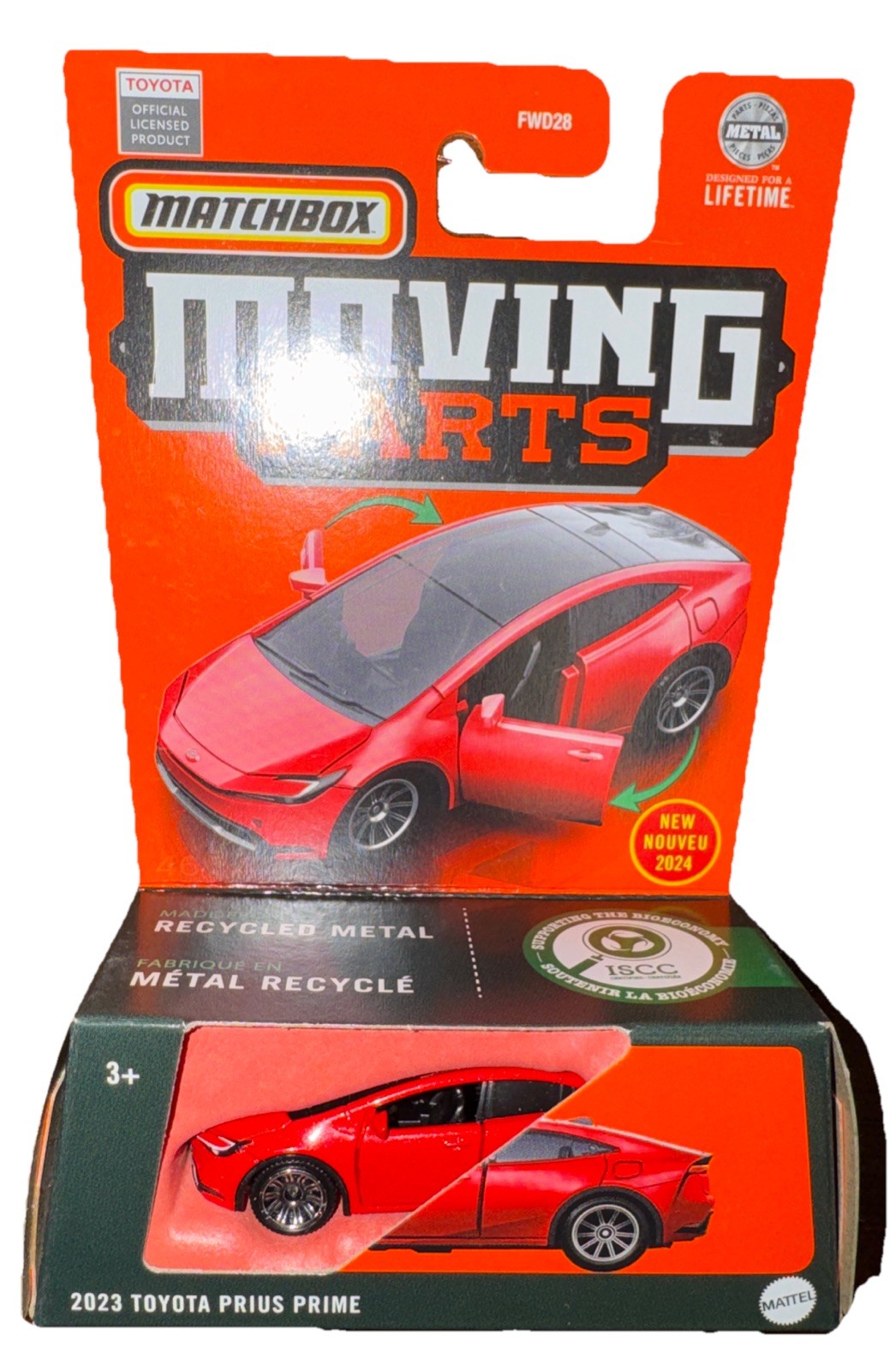 Lot Of 2 Matchbox 2023 Toyota Prius Red Moving Parts New In Package 1:64 Diecast