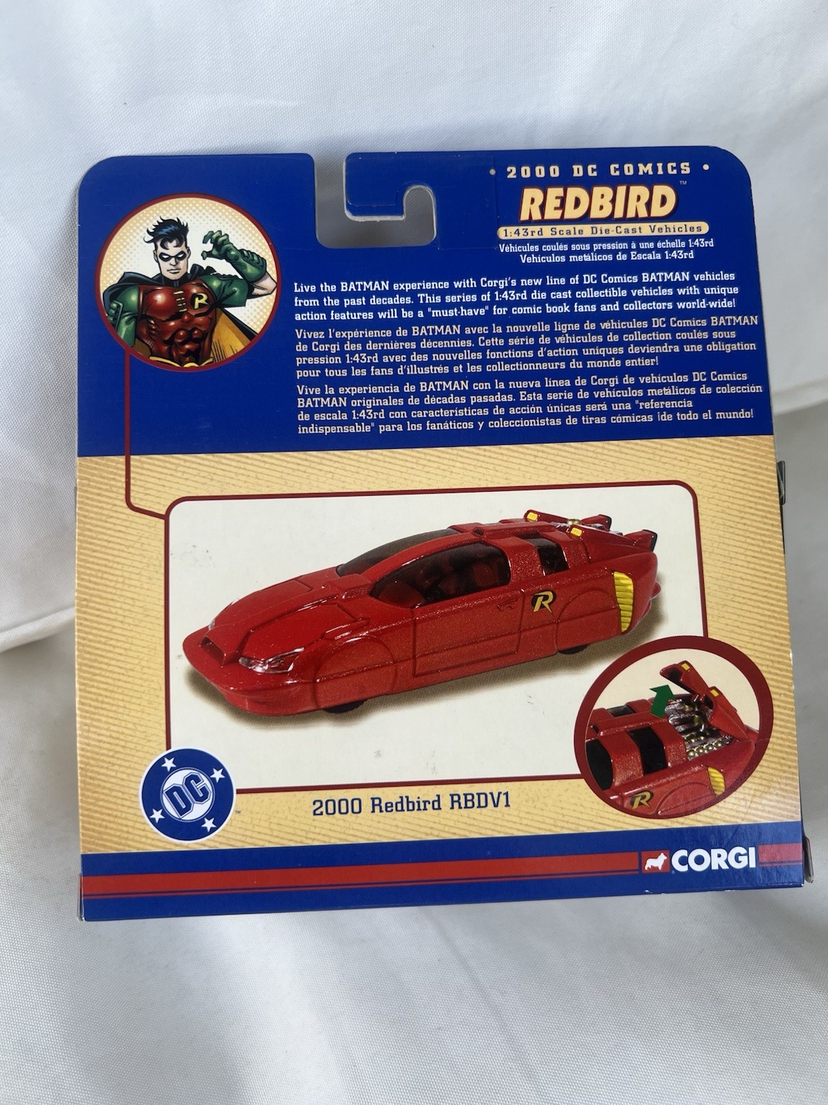 Corgi Batman Redbird RBDV1 2000 1:43 Red Diecast Car Model Unopened Box