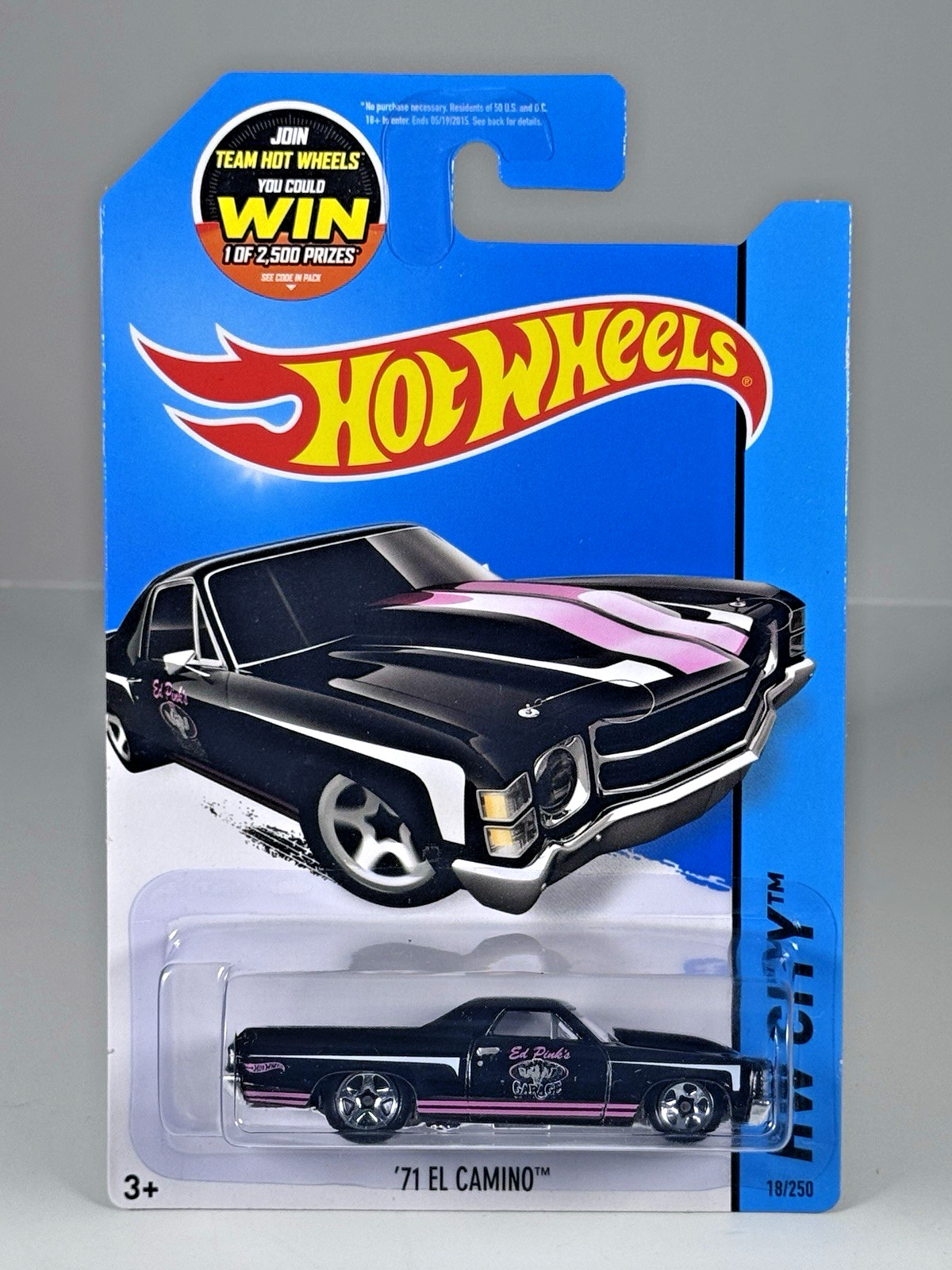 Hot Wheels ‘ 71 El Camino HW City 18/250 Black/ Pink