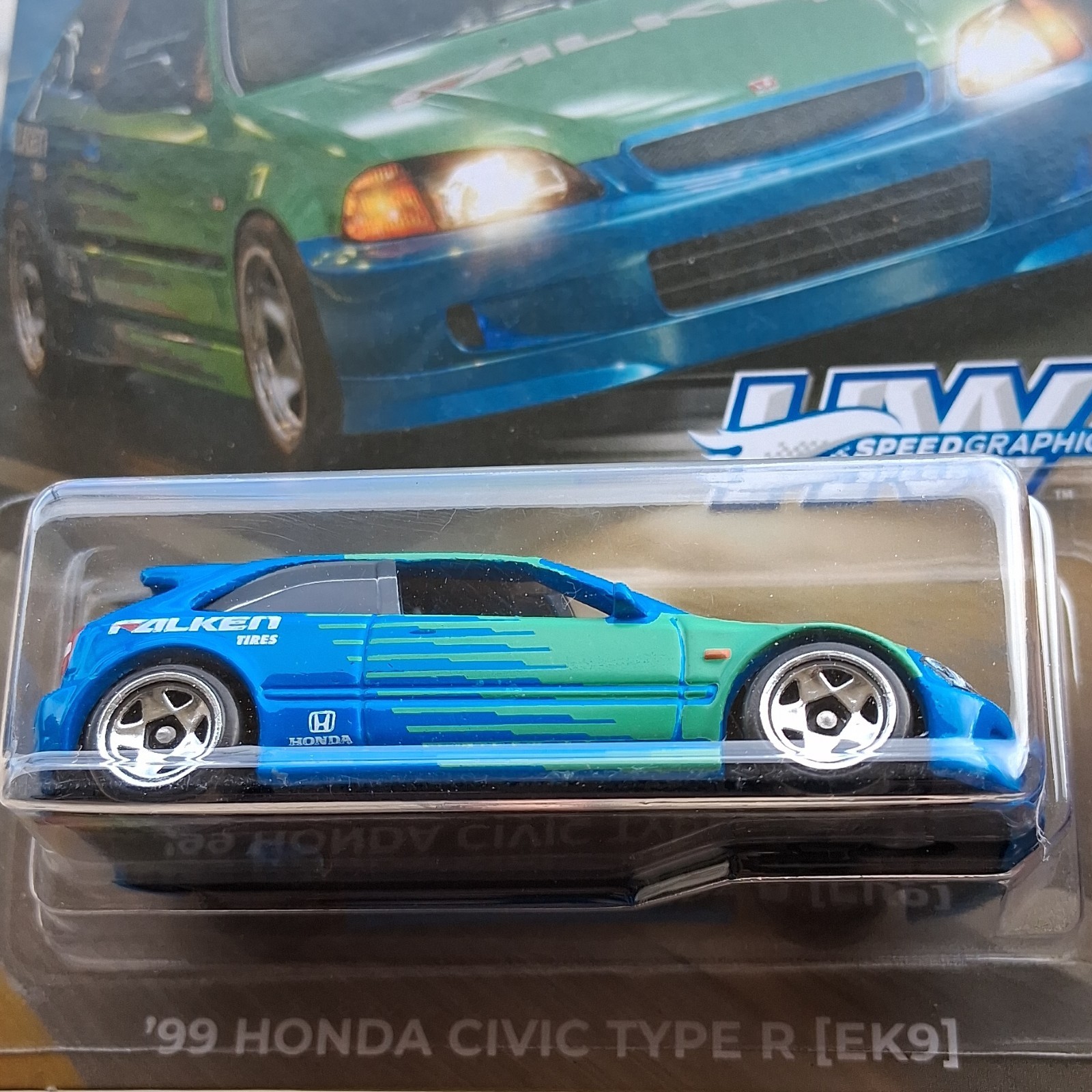 Hot Wheels Honda Civic Type R EK9 1999 1:64 Green Blue Diecast Car Boys Girls