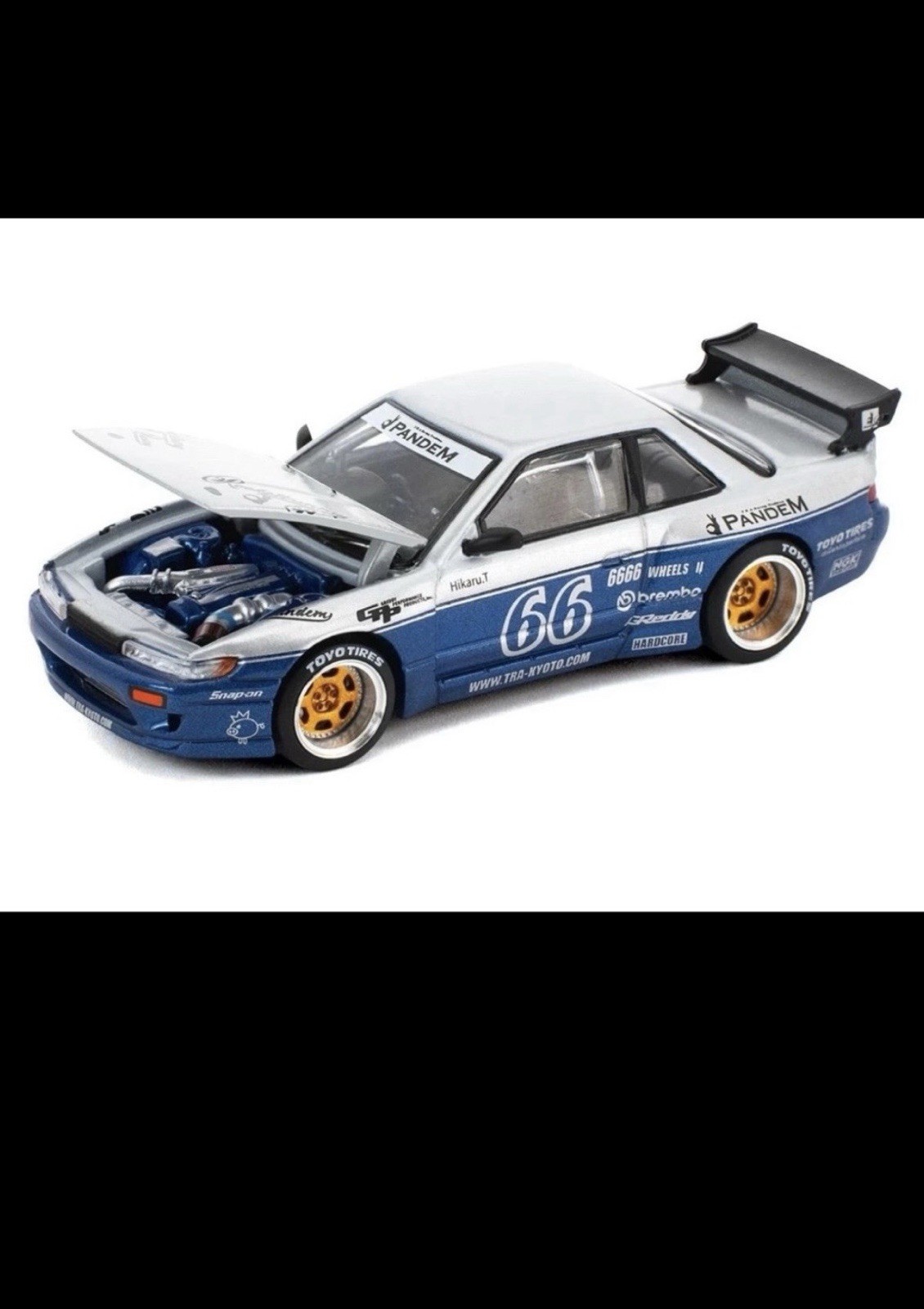 Pop Race 1:64 Nissan Silvia Pandem S13 Moontech Blue #264