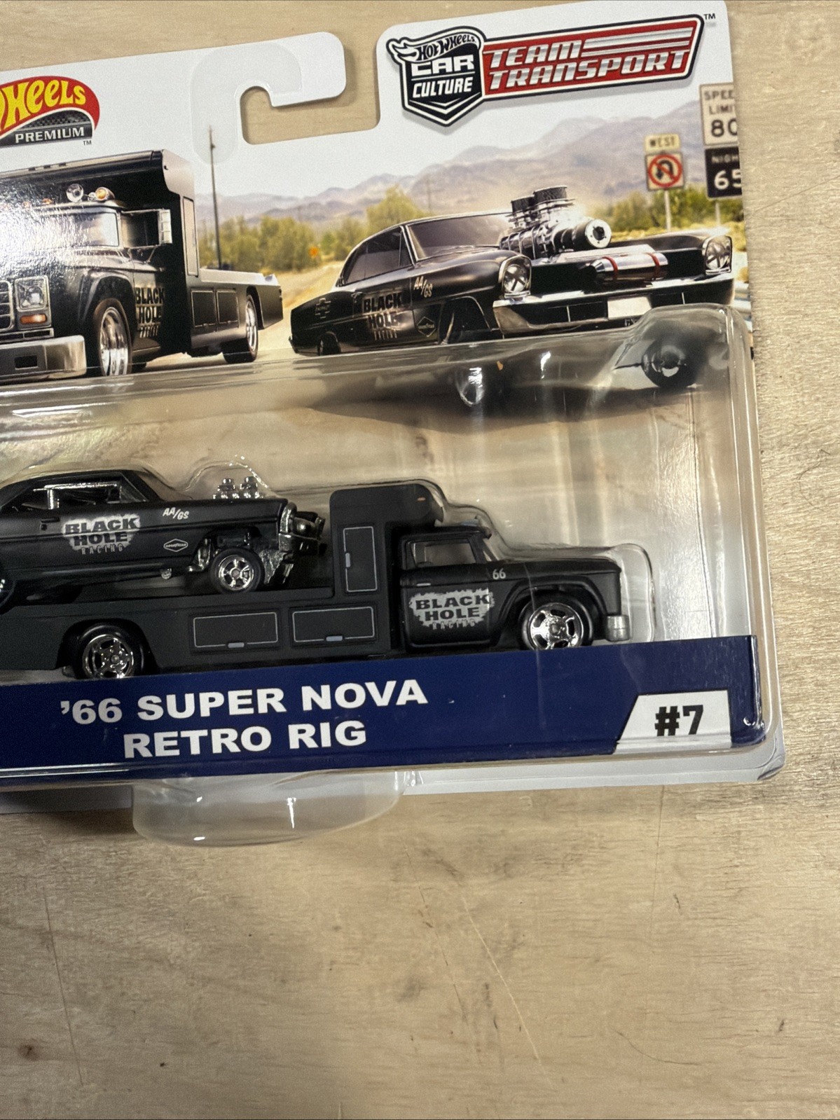 HOT WHEELS PREMIUM CAR CULTURE TEAM TRANSPORT ’66 SUPER NOVA RETRO RIG #7 SEALED