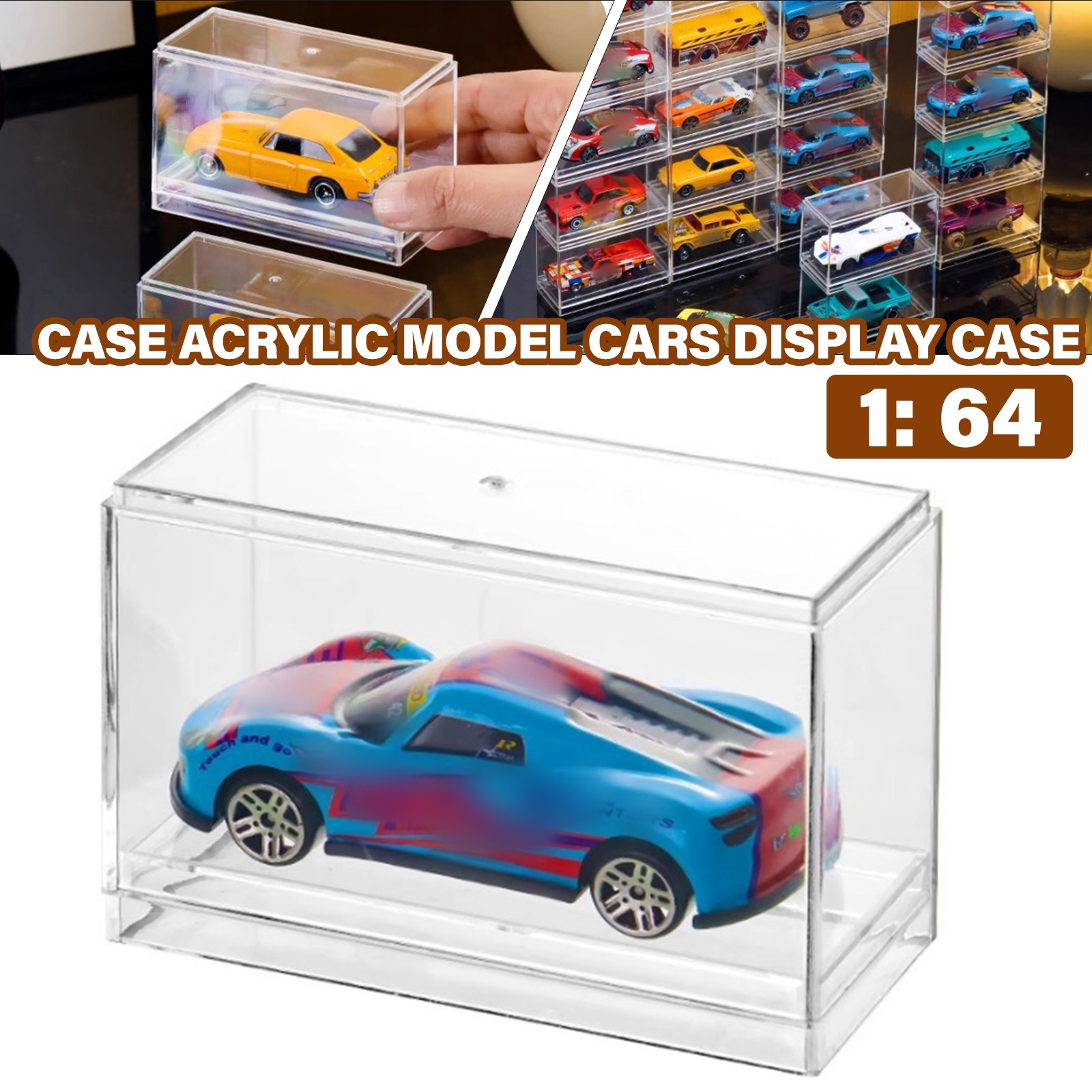 10-100x Acrylic Display Case Protection Box For 1:64 Scale Car Diecast Model Toy