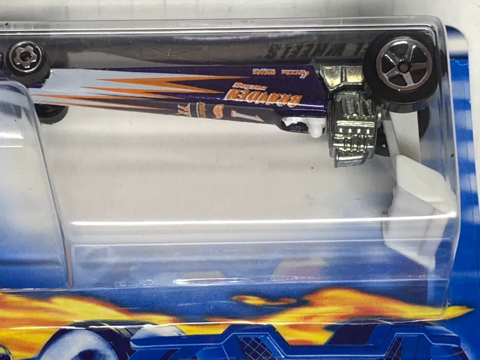 HOT WHEELS DRAGSTER X2. 1995 RACE TEAM BLUE #278 & 2001 PURPLE #164 ON CARD