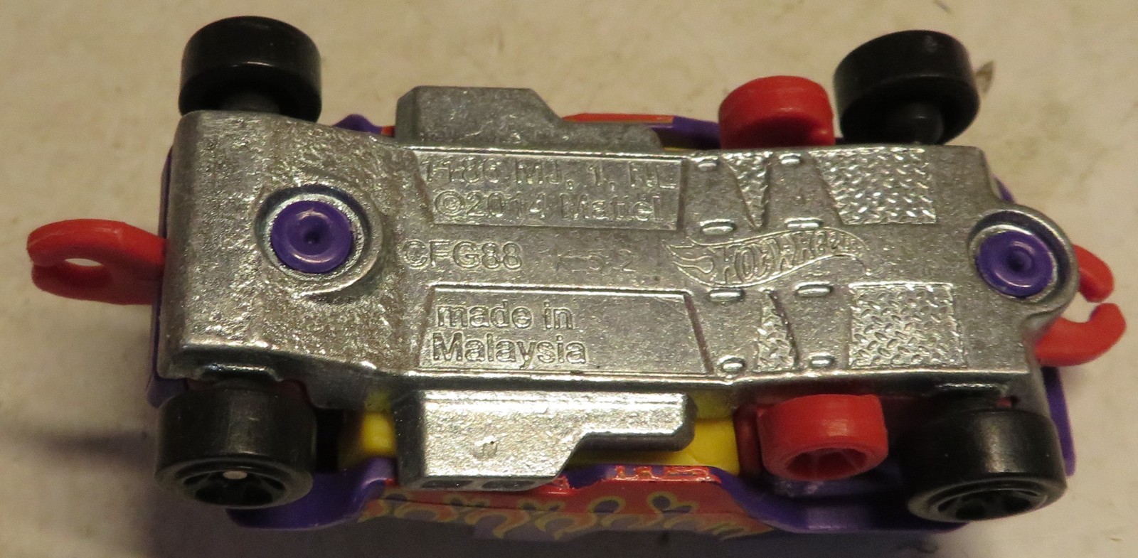 Hot Wheels Loopster 2014 Fun Park Hands Up Purple 5SPs Loose Car Roller Coaster