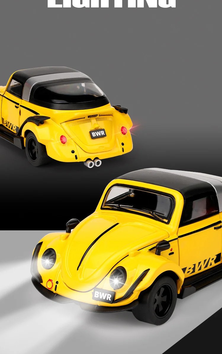 1:32 Beetle Type 1 Alloy Modified Wide Body Sports Car Model Diecasts Metal Clas