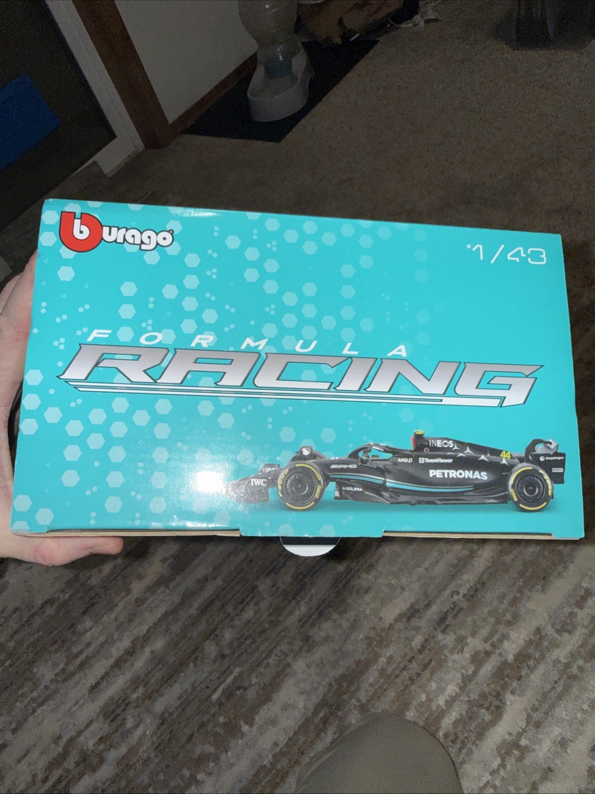 New Burago Mercedes AMG Petronas Racing Formula 1 F1 1:43 Scale Die Cast 6 Pack!