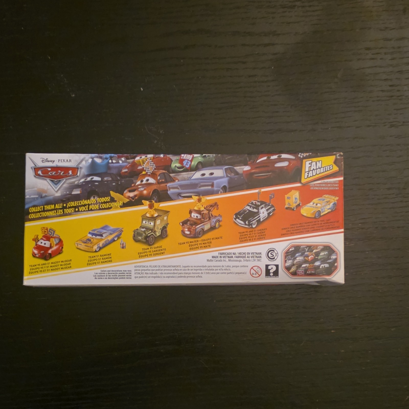 Mattel Disney Pixar Cars Fan Favorites Diecast Car 1:55 Multicolor Unopened Box