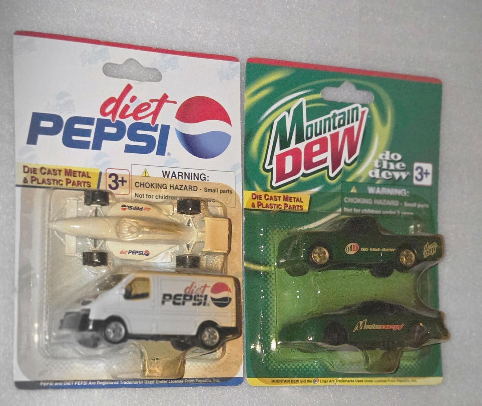 Die cast metal and plastic part Soda Vehicles