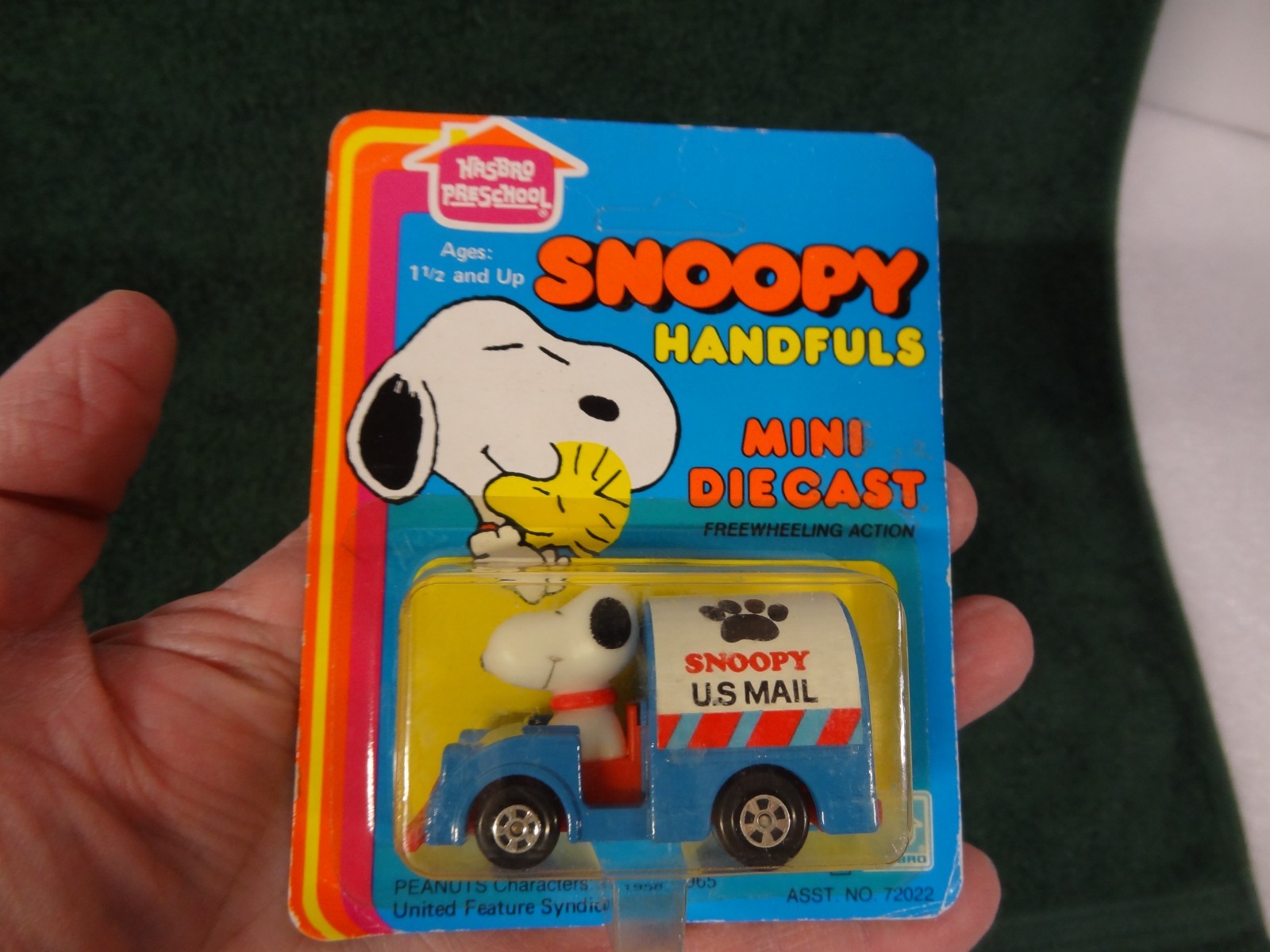 Vintage New NIB HASBRO SNOOPY Handfuls Mini Diecast MAIL TRUCK 1965 Hong Kong