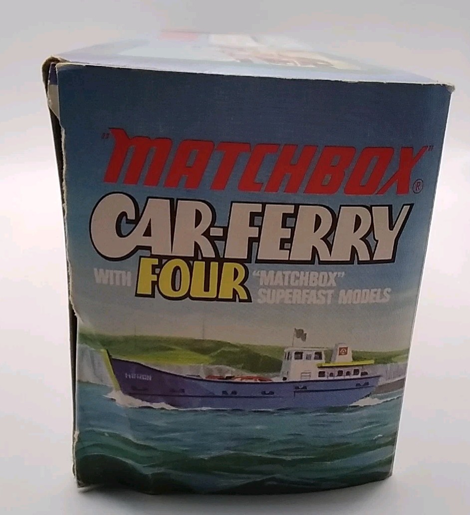 Matchbox Car-Ferry G-7 w/box, flag, paper 1971 – CARS MISSING!