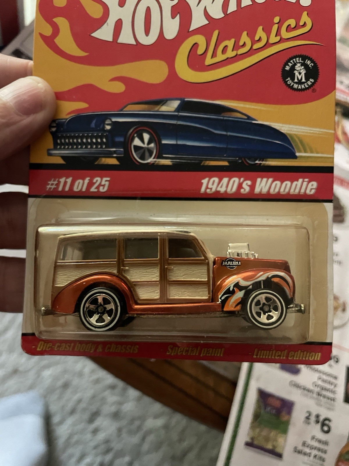 Hot Wheels Classics Series 1 #11/25 1940’s Woodie – Spectraflame Orange