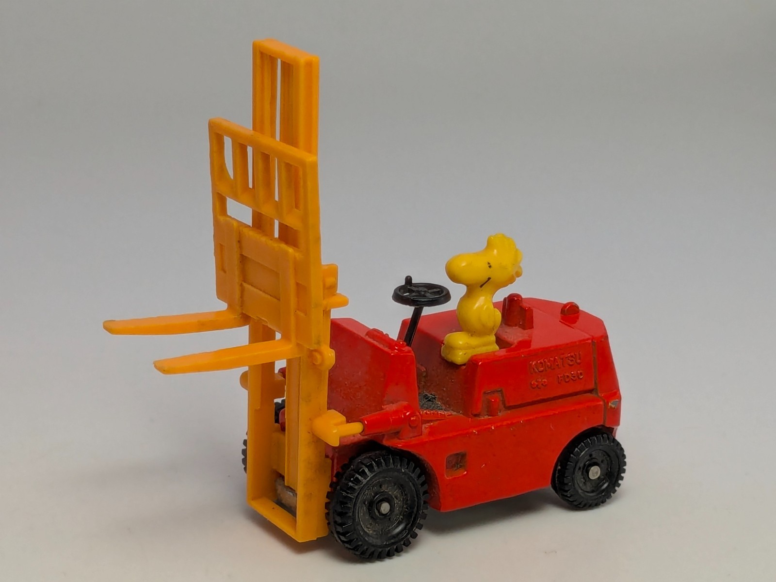 Vintage Aviva Komatsu Red Fork Lift Truck 1965 Peanuts WOODSTOCK Diecast Japan