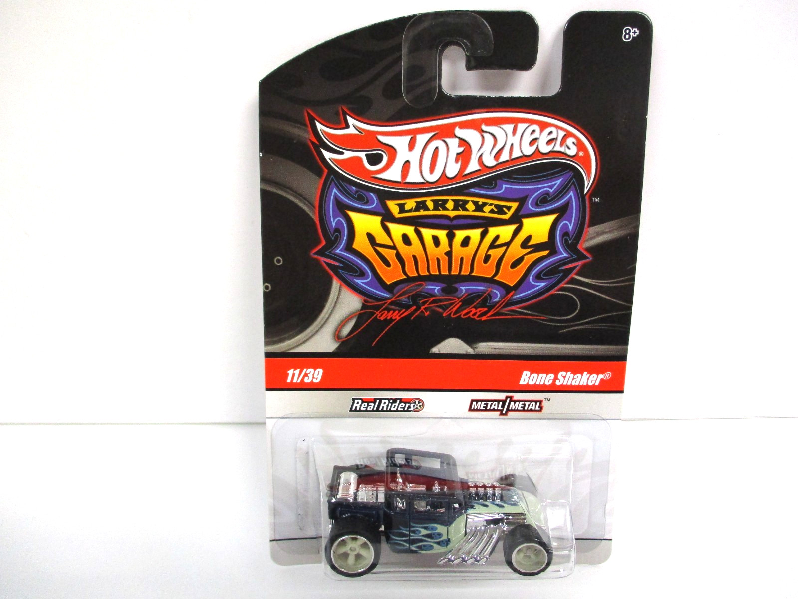 HOT WHEELS – LARRY’S GARAGE – BONE SHAKER CUSTOM RAT ROD PICKUP – REAL RIDERS