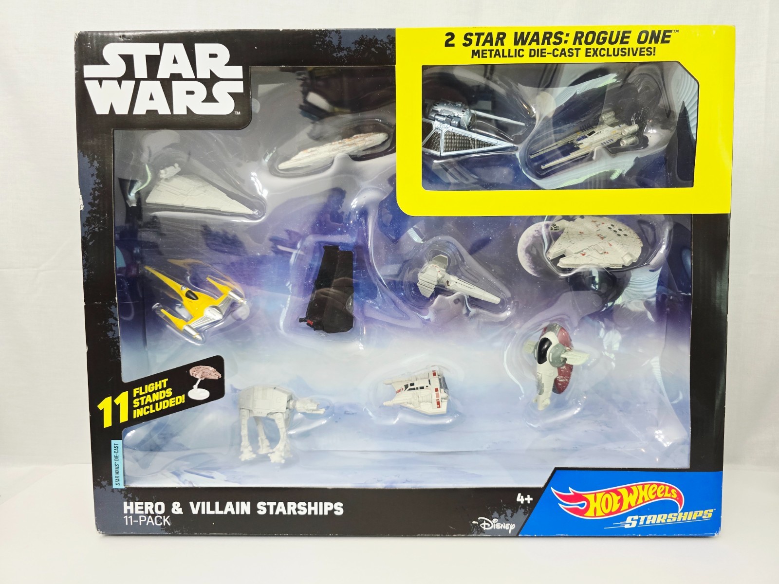 Hot Wheels Star Wars Hero and Villain Starships 11 pack with 2 exclusive ships
