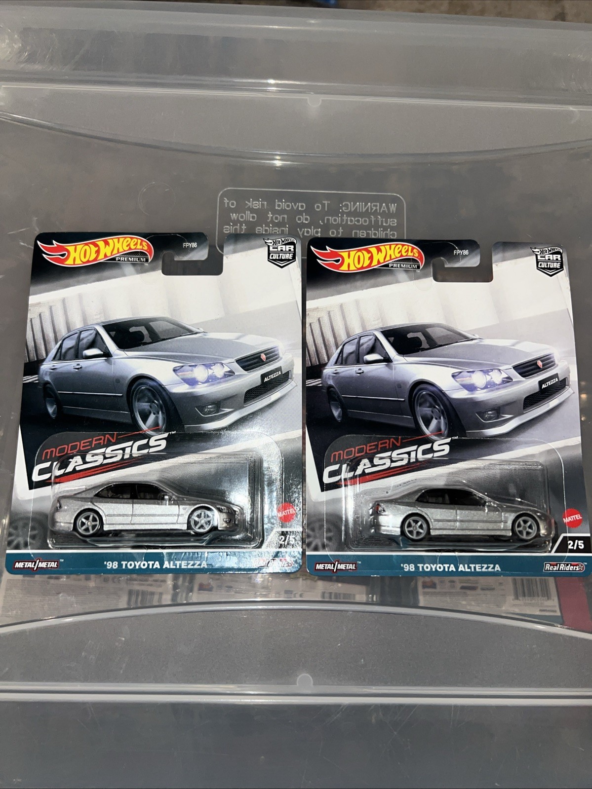 Lot Of 2 Hot Wheels 2024 Premium ‘98 Toyota Altezza Car Culture Modern Classics!