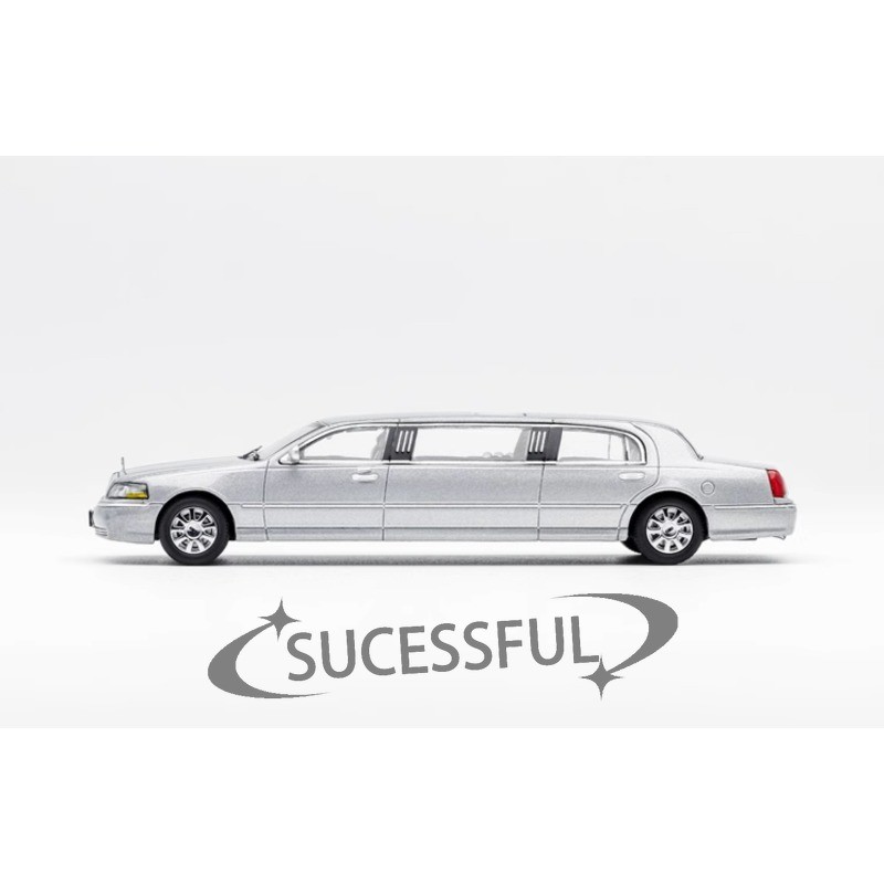 GCD 1/64 Scale Silver Lincoln Continental Realistic Luxury Metal Sedan Replica