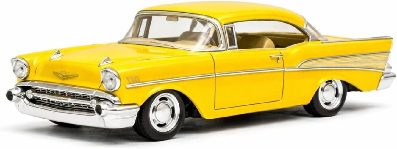 1957 Chevy Bel Air Coupe Die Cast Metal 1:40 Yellow