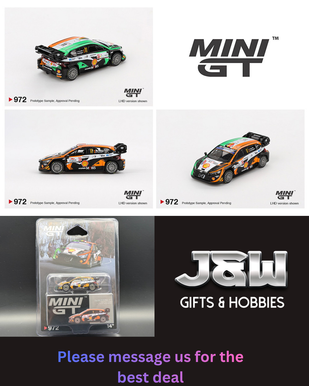 Mini GT Hyundai i20 N Rally1 #11 2023 Rally Croatia Power Stage Winner #972 1/64