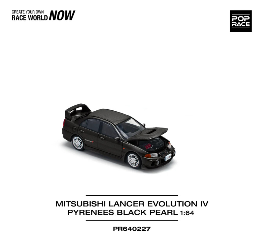 Pop Race Mitsubishi Lancer Evolution IV Pyrenees Black Pearl #640227 1/64