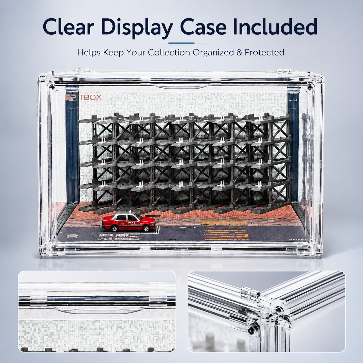 Share Deluxe Display Combo Set 1:64 Diecast Car Parking Rack Case 10 Vehicles