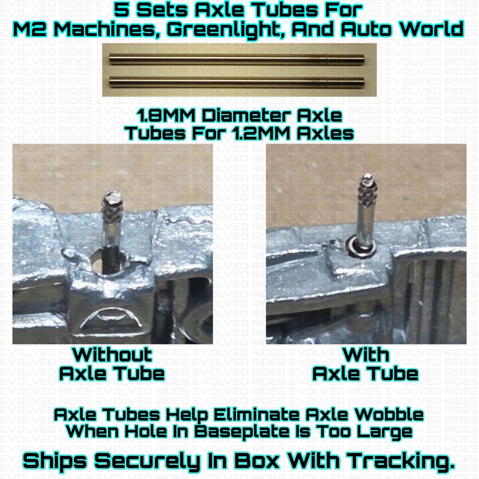 5 Sets Axle Tubes For 1/64 Scale M2 Machines & Greenlight & Auto World