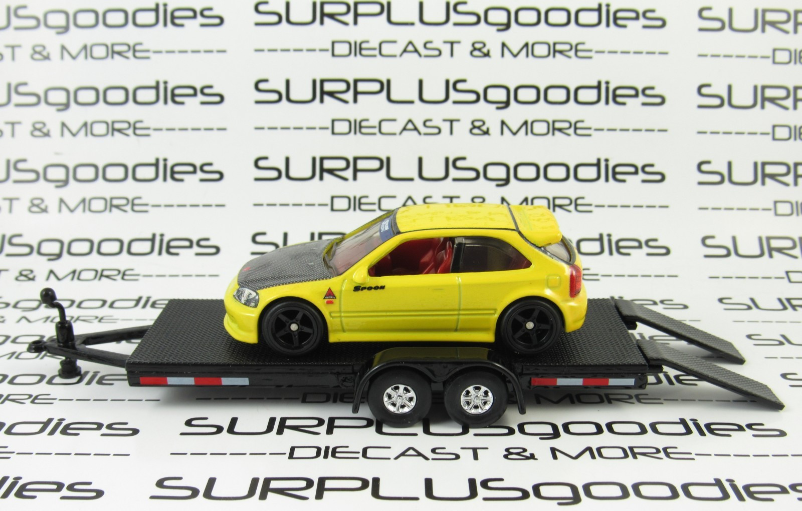 Hot Wheels LOOSE Track Day: Spoon Sports 1999 HONDA CIVIC Type-R (EK9) w/Trailer