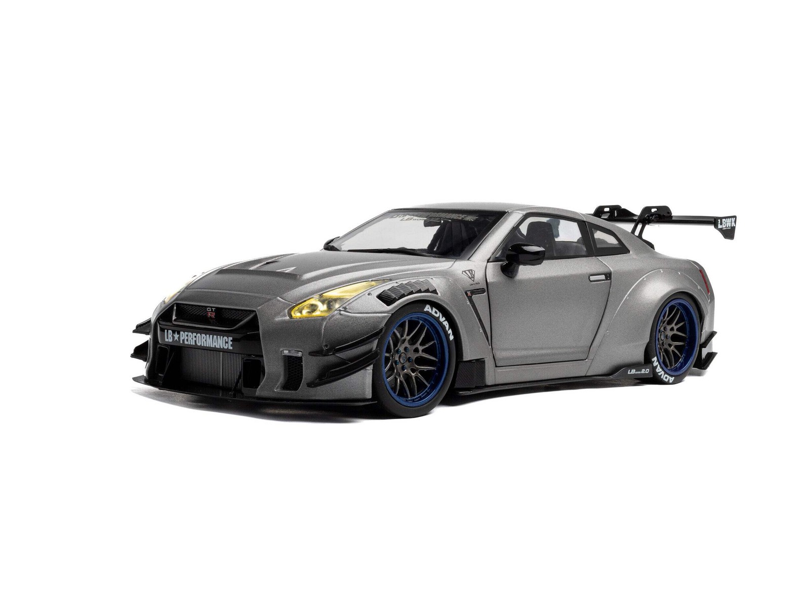 Solido 2024 Nissan GT-R (R35) W/ Liberty Walk Body Kit 2.0 Silver 1:18 S1805815