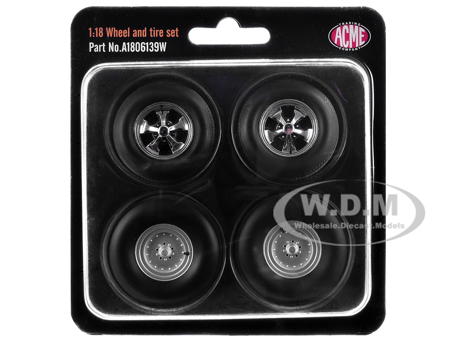 “CENTERLINE/KEYSTONE” WHEEL & TIRE SET OF 4 PCS FOR 1/18 SCALE BY ACME A1806139W