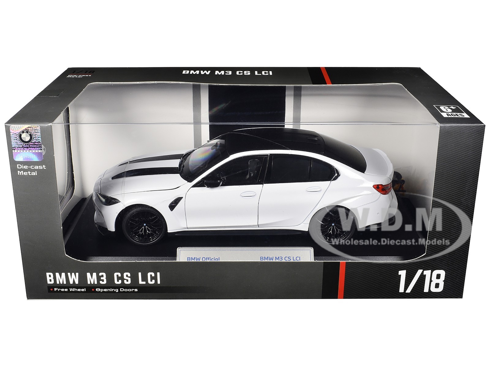 BMW M3 CS LCI WHITE 1/18 DIECAST MODEL CAR BY HEIMANBA H1292 W