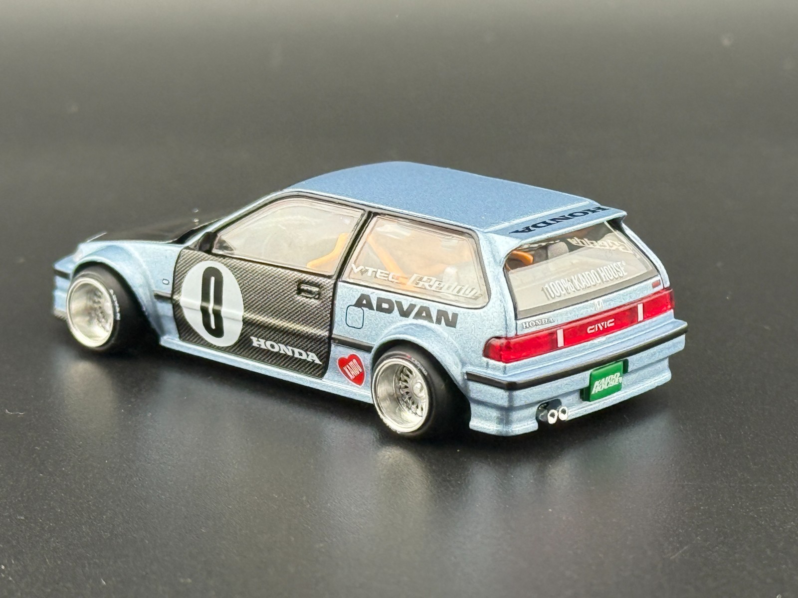 Kaido House x Mini GT Honda Civic (EF) Kaido Roulette V1 Light Blue #179 1/64
