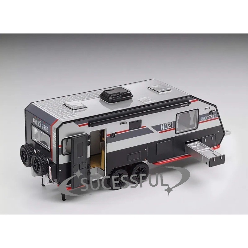 XCARTOYS 1/64 Black HQ21 Offroad Camper Trailer Diecast Metal Car New Sealed