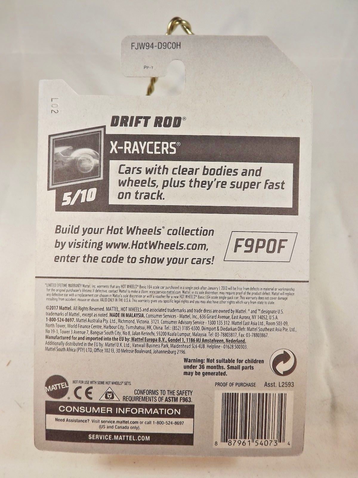 2018 Hot Wheels #177 X-Raycers 5/10 DRIFT ROD Transparent Yellow w/Blue Pr5Spoke