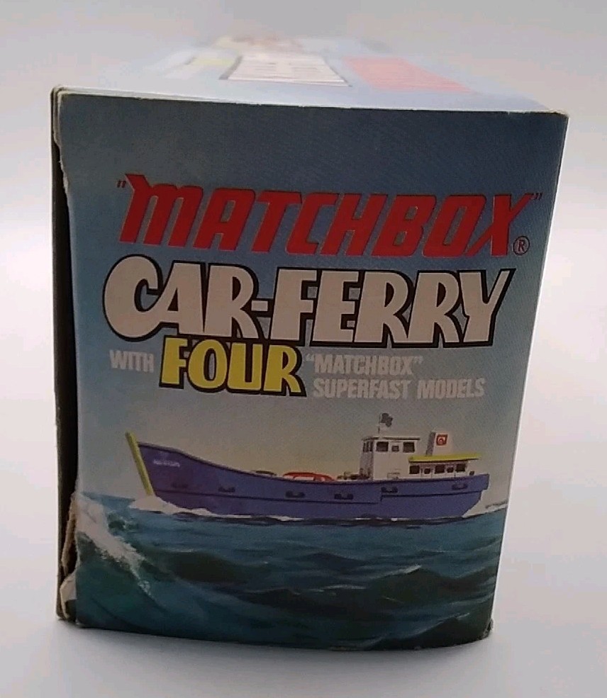 Matchbox Car-Ferry G-7 w/box, flag, paper 1971 – CARS MISSING!