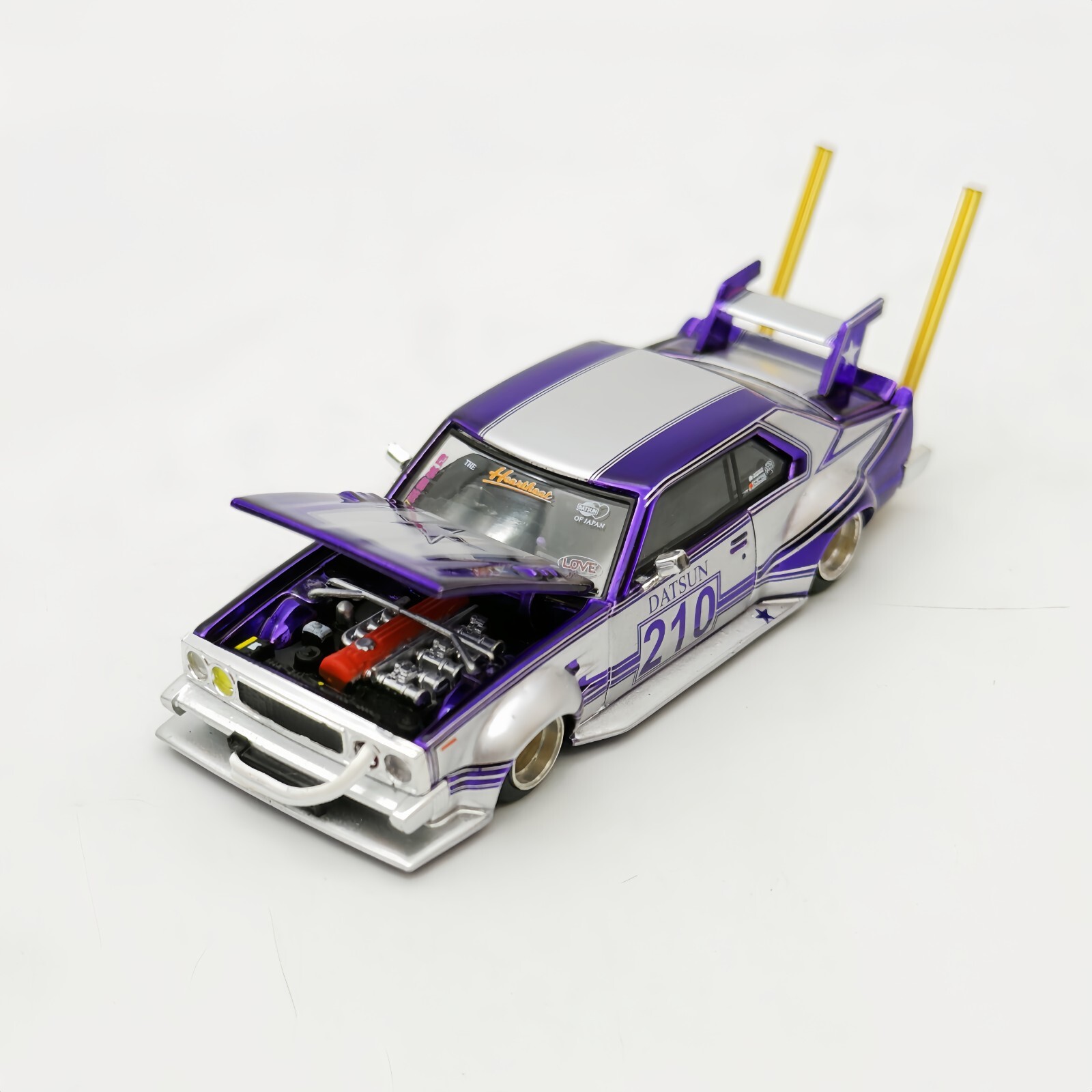 Pop Race 1:64 Nissan C210 Kaido Racer Bosozoku Style Chrome Purple PR64-107