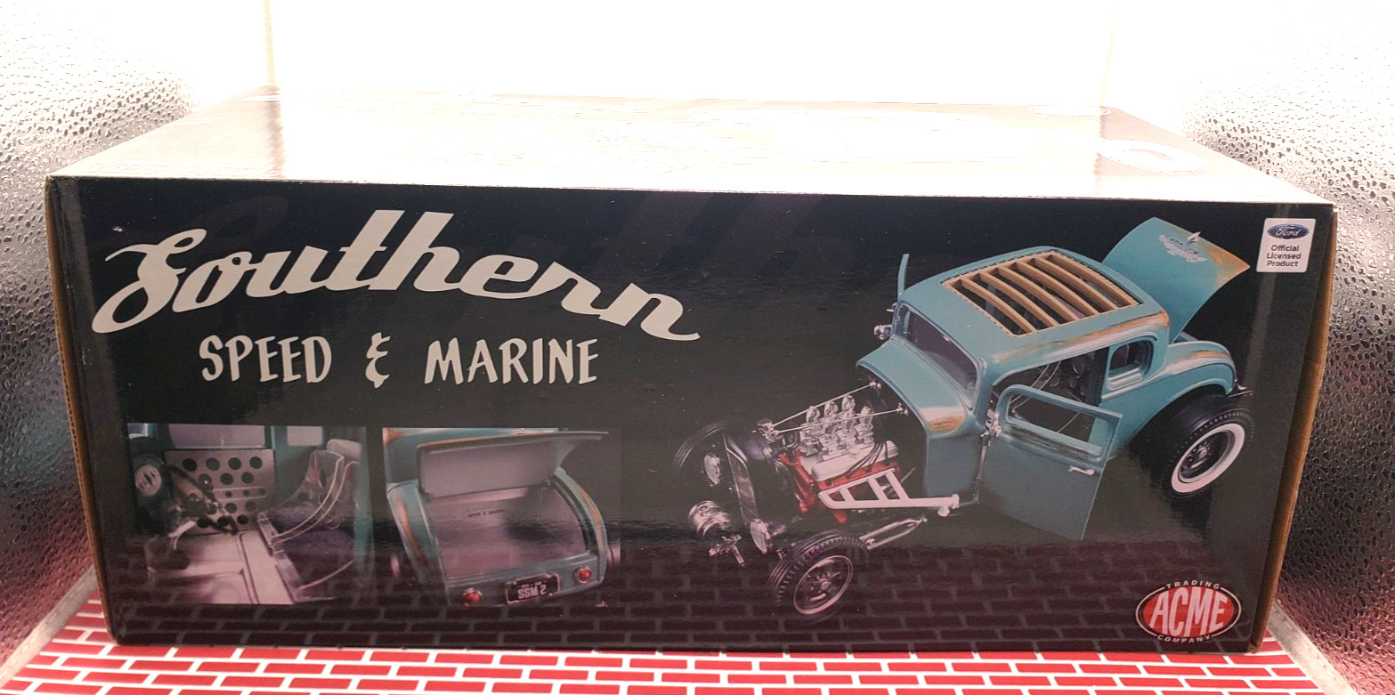 FORD 1932 SOUTHERN SPEED MARINE 5 WINDOW COUPE 1/18 ACME #A1805012 RARE HTF