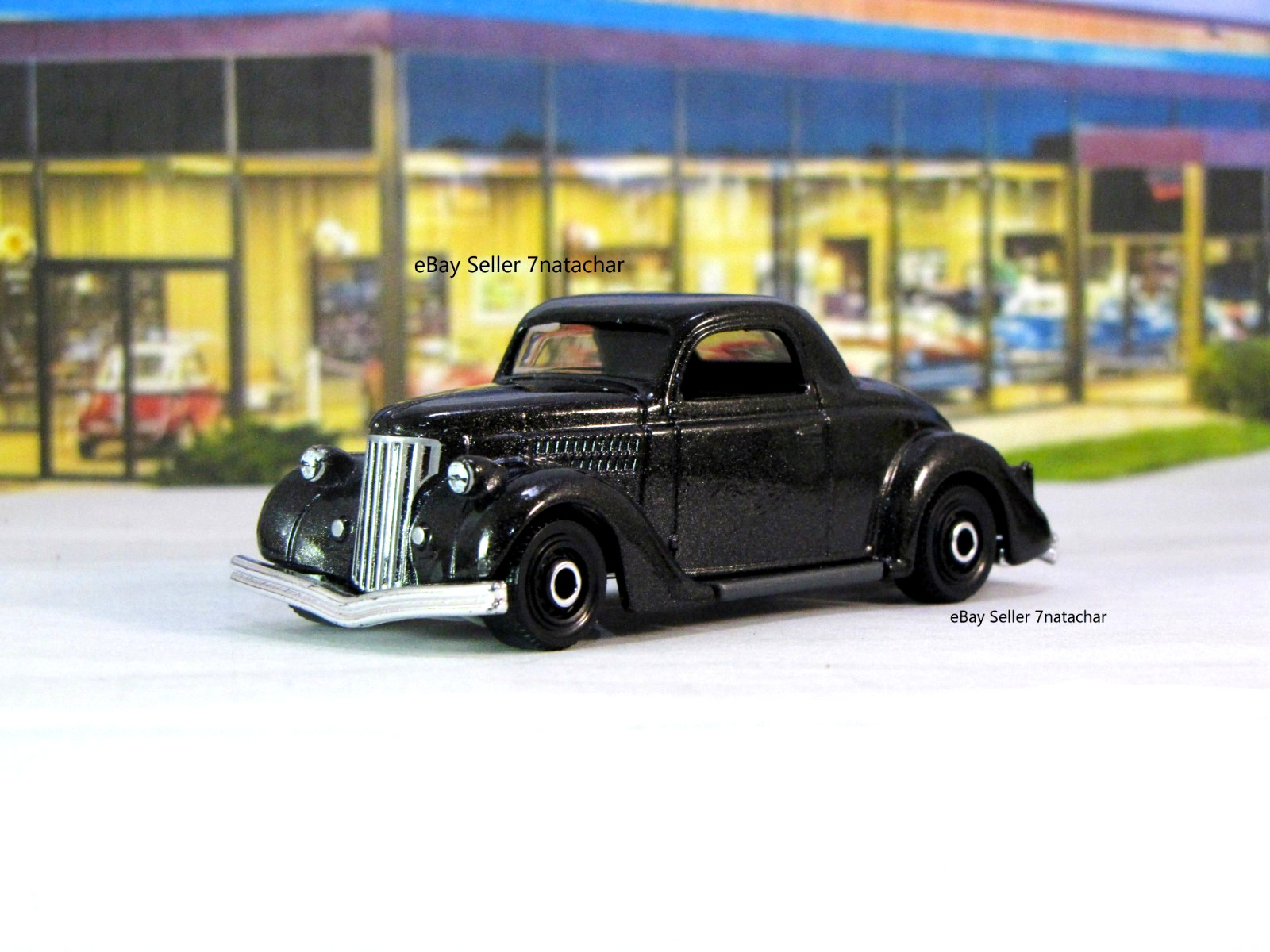 1936 Ford Coupe Flathead V8 Stock Black Metal Model 1/64 Scale I