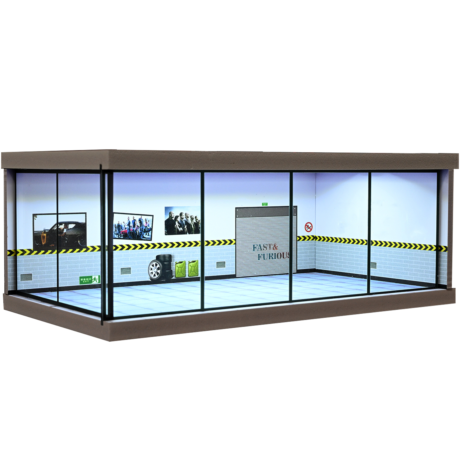 Diorama 1/64 Car Garage Model City LED Lighting Car Showroom Display Model Gifts