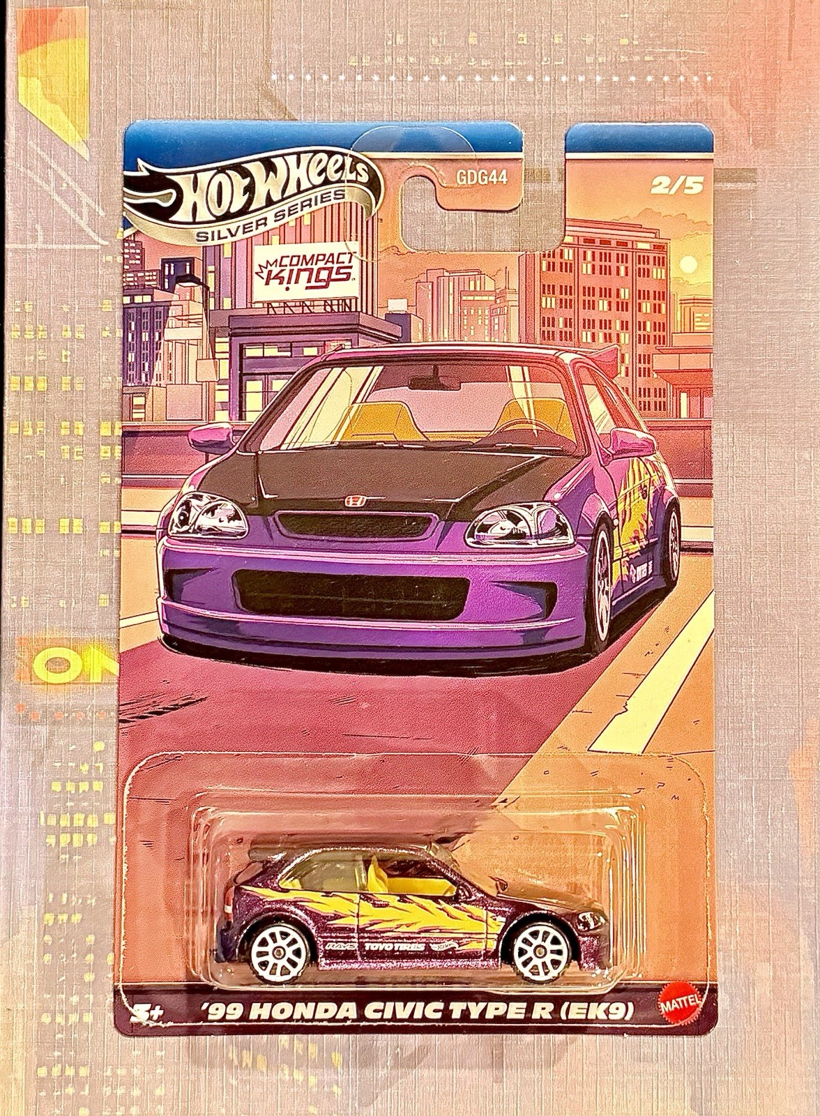 Hot Wheels ’99 Honda Civic Type R EK9 Purple Compact Kings Silver Series