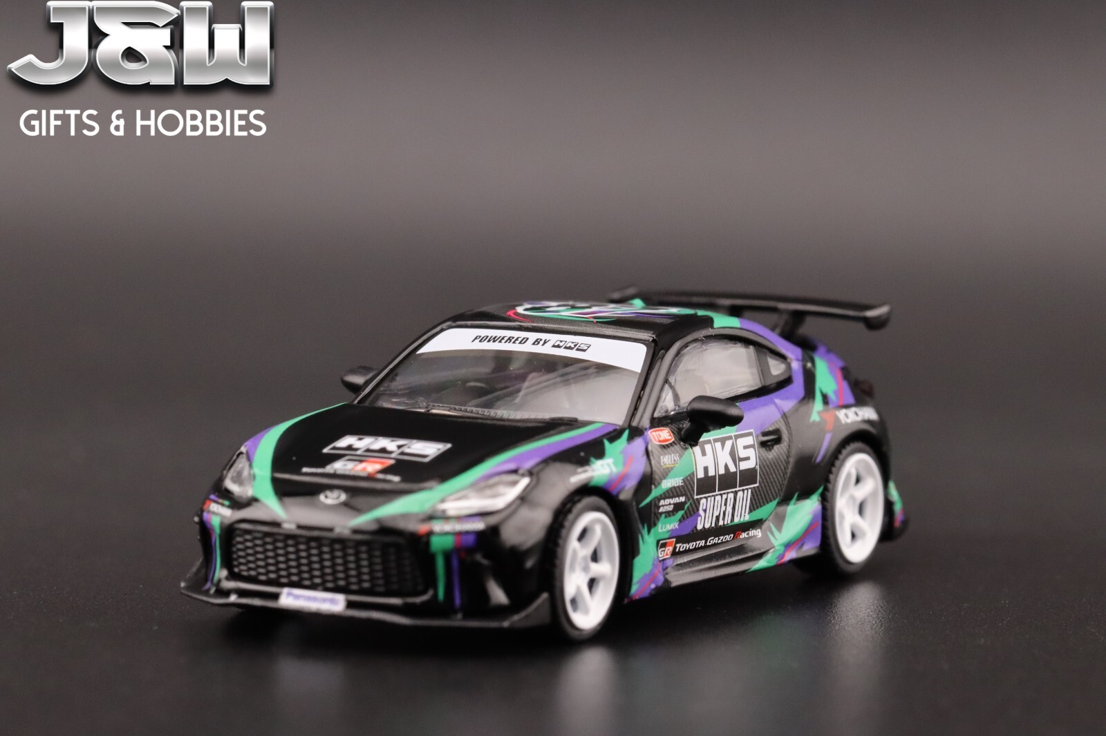 Tarmac Works Toyota GR86 Black HKS Global64 1/64