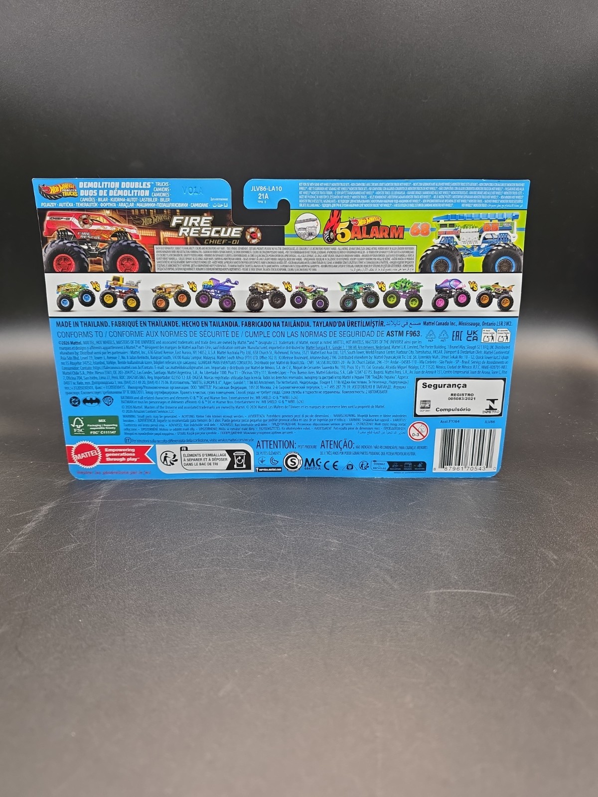 Monster Trucks Demolition Doubles HW Fire Rescue & HW 5 Alarm Diecast Car 2-Pack